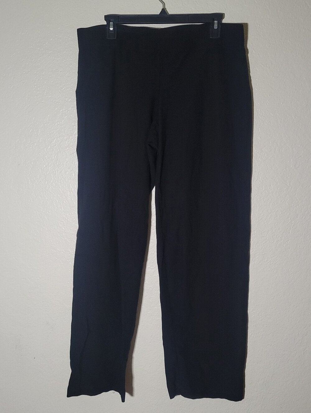 Eileen Fisher | Black Pull On Stretch Pants Minimalist Quiet Luxury Classic L
